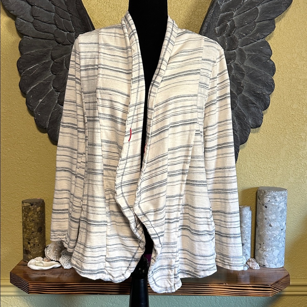 Saturday Sunday Striped Open Front Cardigan